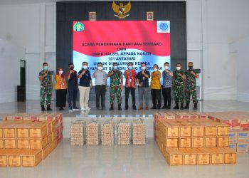 Korem 101/Antasari Salurkan Bantuan BMPD Kalsel untuk Korban Banjir HST
