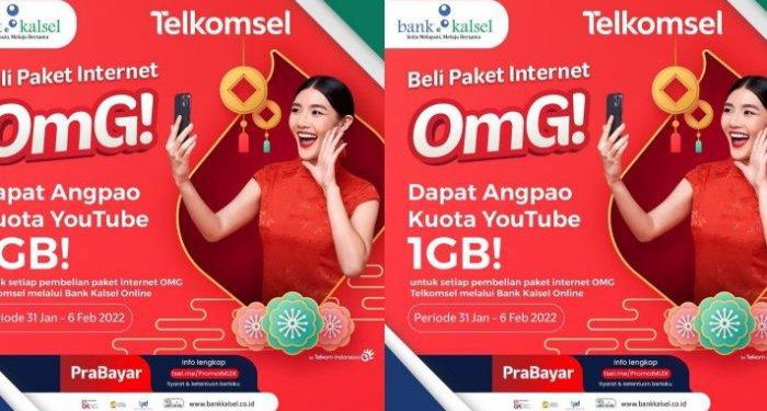 Promo paket internet Telkomsel kerjasama dengan Bank Kalsel.