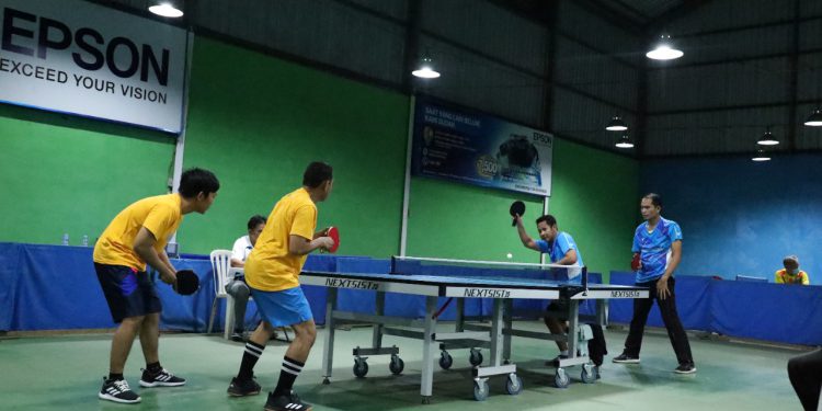 Turnamen tenis meja dalam rangka HUT ke-58 Bank Kalsel. (foto : Humas Bank Kalsel)