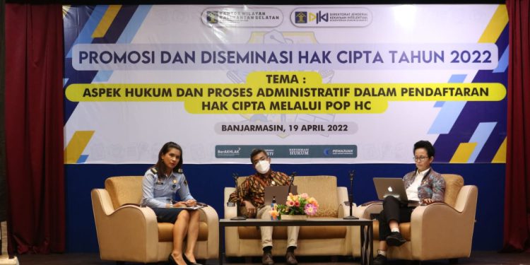 Seminar Promosi dan Diseminasi Kekayaan Intelektual Hak Cipta. (Foto : Humas Kemenkumham Kalsel)