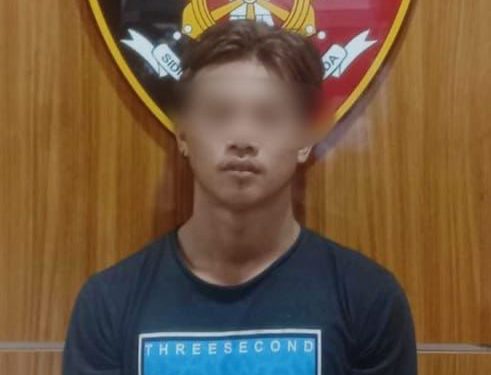 F, tersangka penganiayaan yang diamankan. (foto : Polres Tabalong)