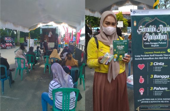 Jasa penukaran KPwBI Kalsel yang buka di RTH Kamboja, Banjarmasin. (foto : istimewa)