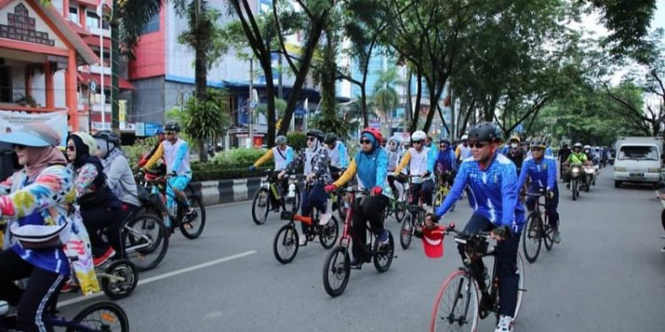 Para peserta gowes Harjad ke - 496 Banjarmasin. (foto : shn)