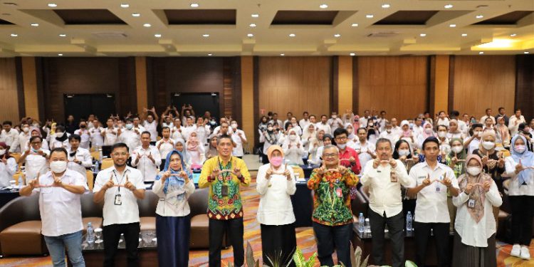 Bank Kalsel gelar Workshop Penginputan Realisasi Belanja dan Realisasi Penerimaan serta Input Saldo Awal Pada SIMDA FMIS di Pemkab Batola. (foto : Humas Bank Kalsel)