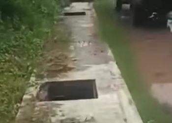 Sembilan Tutup Drainase di Jalan Dharma Praja Hilang