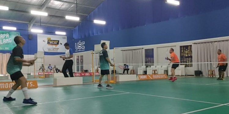 Set ketiga saat pasangan Amir/Eko melawan pasangan Kaltim.