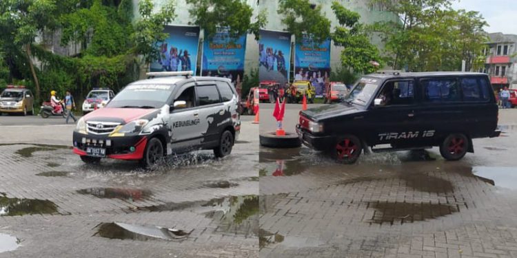 Driver BPK/PMK atau Redkar saat mengikuti pelatihan safety driving dengan armadanya di halaman RHT Kamboja. (foto : shn)