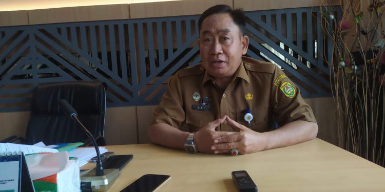 Kepala DPMPTSP Banjarmasin Ari Yani saat diwawancarai soal capaian investasi di Banjarmasin. (foto : shn)