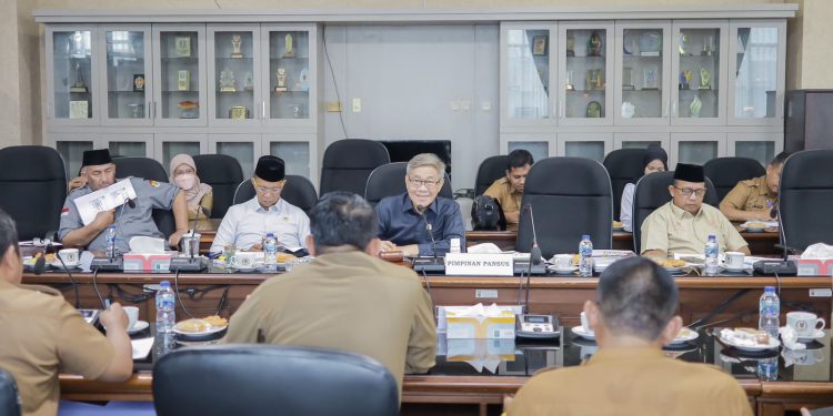 Ketua Pansus II DPRD Kalsel terkait LKPj Kepala Daerah 2022, Imam Suprastowo pada rapat finaisasi pembahasan LKPj bidang Ekonomi dan Keuangan bersama SKPD terkait. (foto : putza/seputaran)