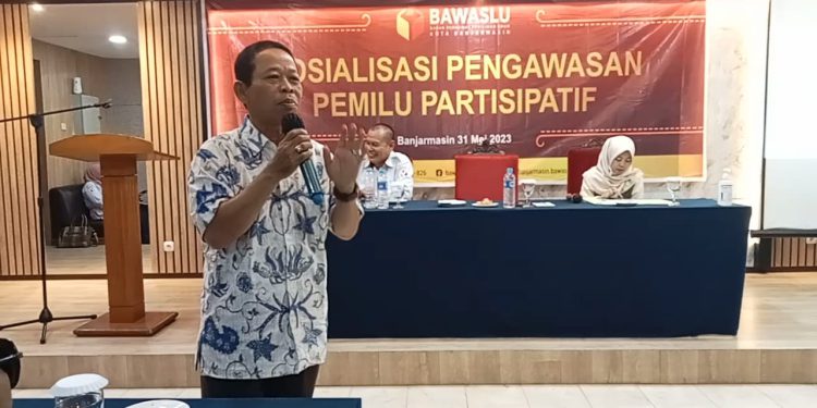 Sosialisasi pengawasan Pemilu partisipatif yang digelar Bawaslu Banjarmasin. (foto : sdy/seputaran)