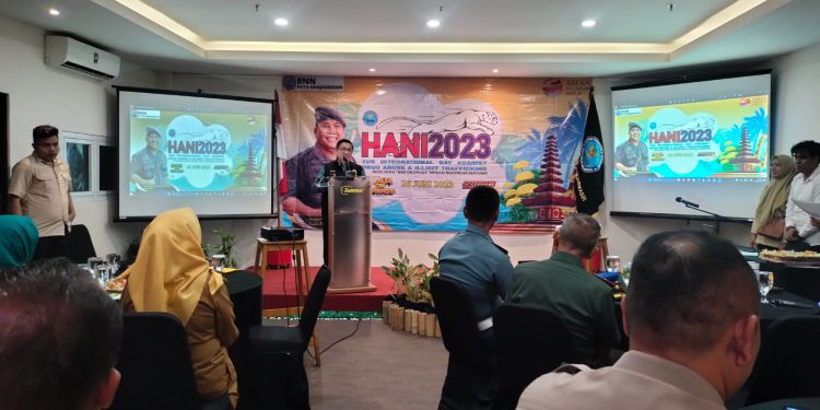 Walikota Banjarmasin H Ibnu Sina saat memberikan sambutan pada peringatan HANI 2023. (foto : shn/seputaran)