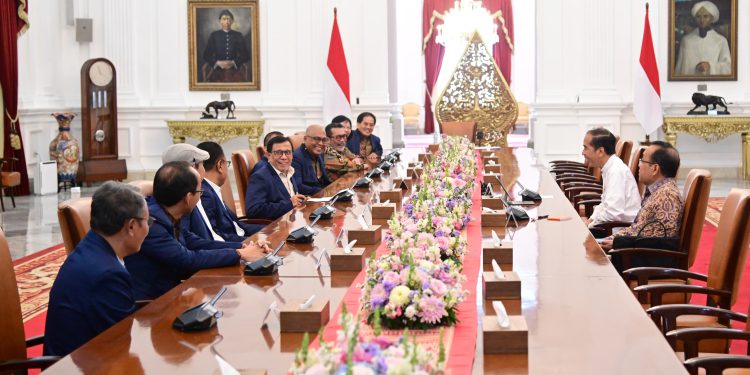 Pengurus PWI Pusat saat bertemu dengan Presiden RI Jokowi di Istana Merdeka. (foto : istimewa)