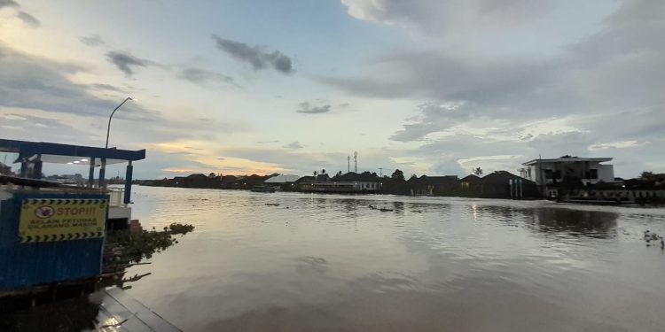 Lokasi pembangunan Jembatan Sungai Jingah - Sungai Bilu. (foto : shn/seputaran)