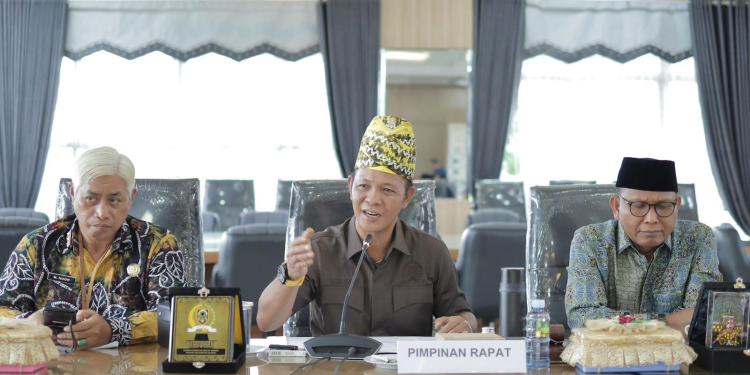 Wakil Ketua Komisi II DPRD Kalsel saat menerima kunjungan DPRD Jatim. (foto : istimewa)