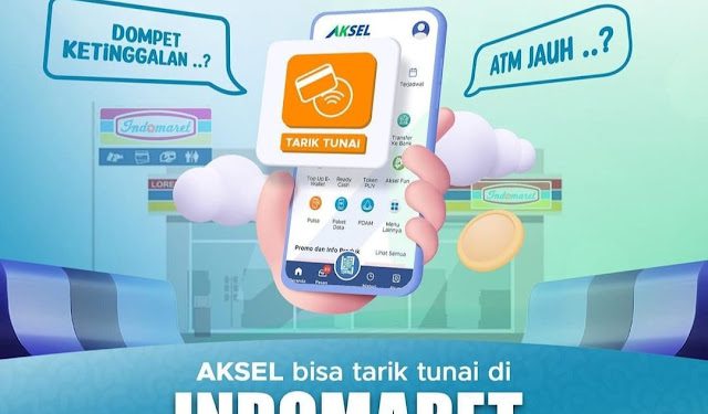 Terobosan terbaru dilakukan AKSEL by Bank Kalsel karena kini bisa tarik tunai di Indomaret seluruh Indonesia.(Foto:istimewa)