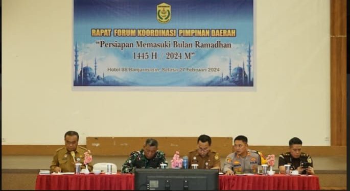 Rakor Forkopimda Banjarmasin untuk persiapan menghadapi puasa Ramadhan. (foto : shn/seputaran)