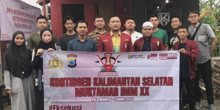 Perwakilan DPD IMM Kalsel yang siap berangkat hadiri Muktamar IMM ke-XX di Palembang. (foto : istimewa)