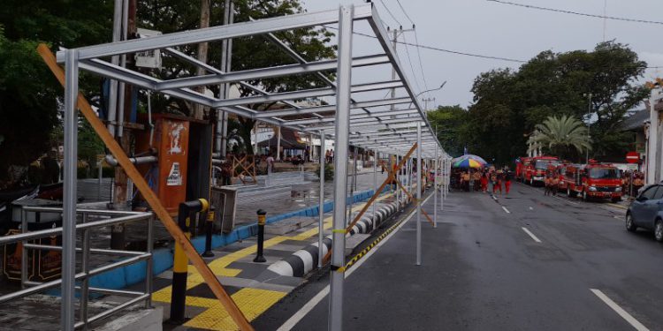 Lapak Pasar Wadai Ramadan di depan Balaikota Banjarmasin. (foto : shn/seputaran)