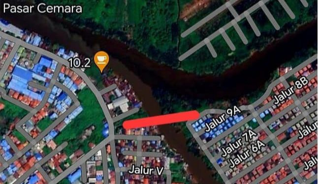 Rencana lokasi jembatan Sungai Andai - Cemara yang akan dibangun. (foto : istimewa)