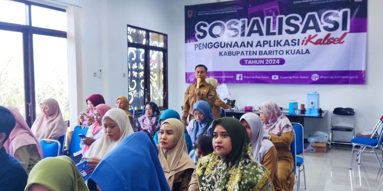 Sosialisasi iKalsel di Dinas Perpustakaan Batola. (foto : istimewa)