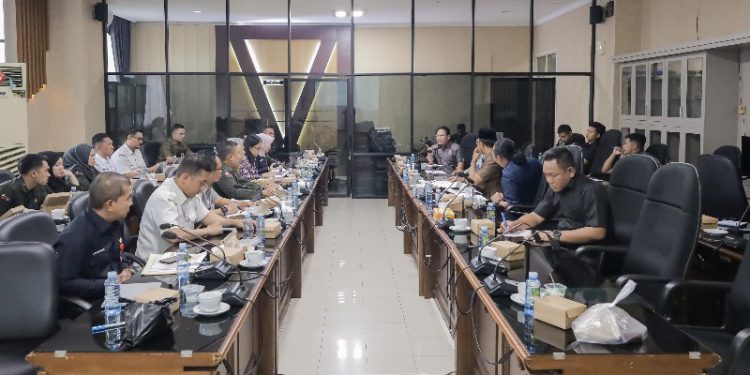 Rapat Pansus II Provinsi Kalsel pembahas Raperda tentang Penambahan Penyertaan Modal kepada PT Jamkrida Kalsel dengan mitra kerja. (foto : istimewa)