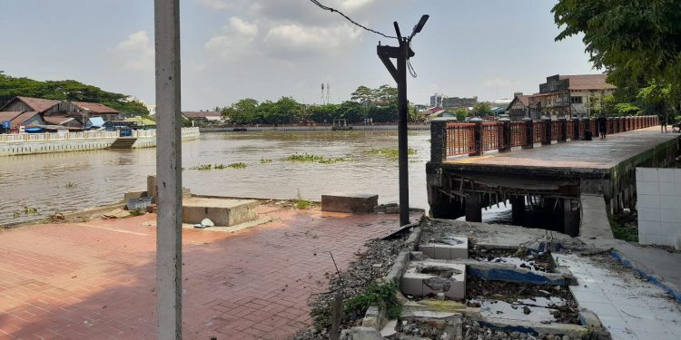 Lokasi proyek penyambungan Siring di eks kawasan bermain Mitra Plaza yang akan dikerjakan. (foto : shn/seputaran)