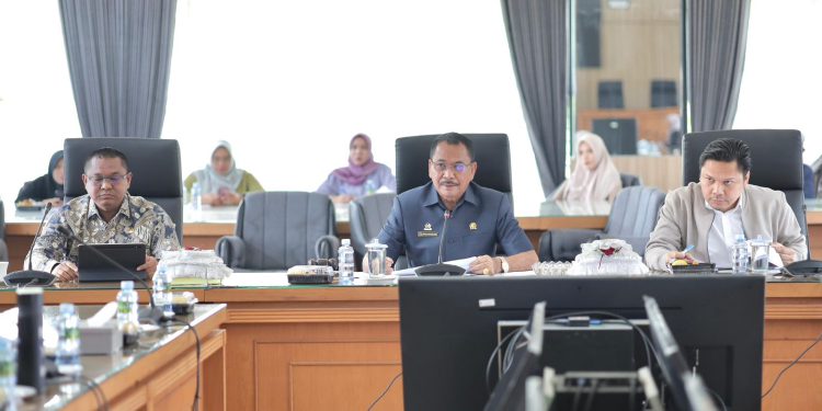 Rapat Banggar bersama Sekdaprov Kalsel Roy Rozali Anwar serta TAPD Kalsel untuk membahas Raperda APBD 2025. (foto : istimewa)