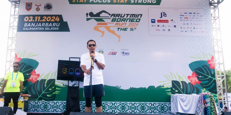 Sambutan saat Arutmin Borneo Run 2024. (foto : adpim Kalsel)