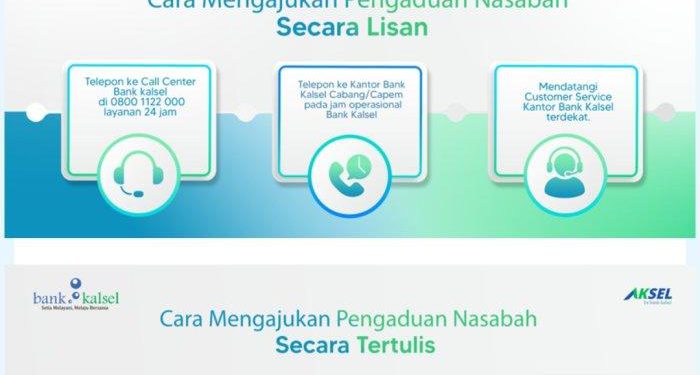 Tata cara pengaduan Nasabah Bank Kalsel. (foto : istimewa)