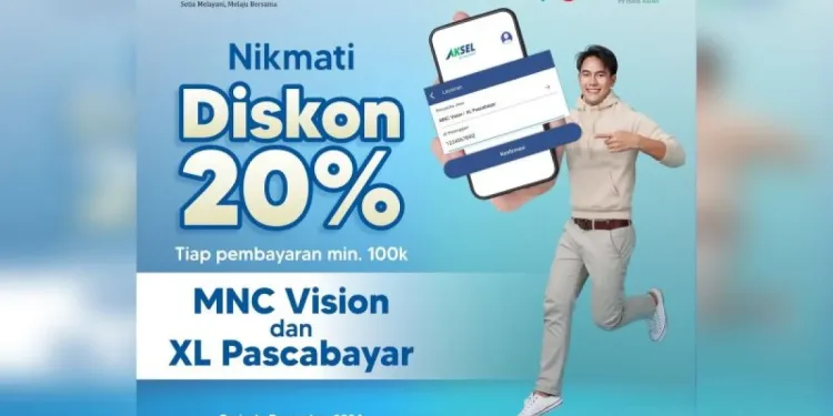 Bayar di aksel by Bank Kalsel dapay diskon 20 persen untuk pelanggan MNC Vixion dan XL Pascabayar. (foto : istimewa)