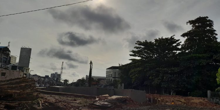 Lokasi proyek normalisasi sungai Veteran. (foto : shn/seputaran)