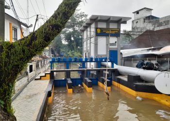 Sudah Diujicoba, Rumah Pompa dan Pintu Air Sungai Belasung Mulai Beroperasi