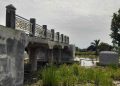 Jembatan Cemara-Sungai Andai Lanjut Pasang Rangka Baja