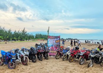 Puluhan Komunitas CBR Banjarmasin Gas ke Pantai Batakan Baru