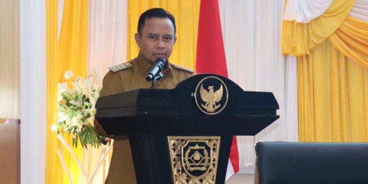 Bupati Tapin H Yamani saat memberikan sambutan dalam Musrenbang Tapin. (foto : istimewa)