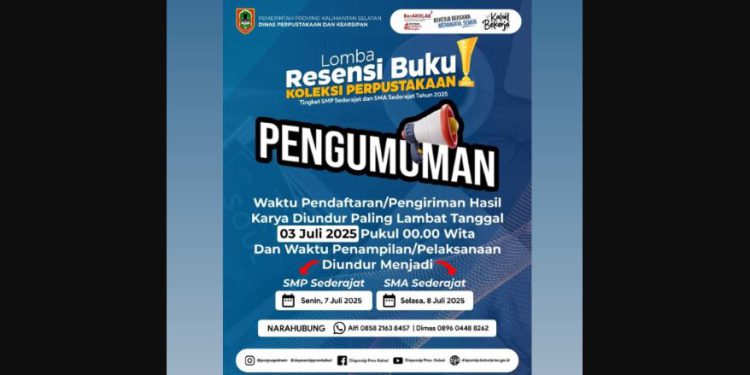 Lomba Resensi Buku Koleksi Perpustakaan tingkat SMP dan SMA/. (foto : istimewa)