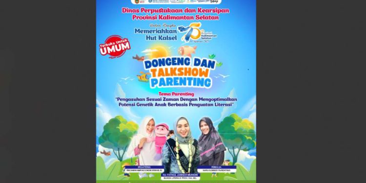 Dogeng dan Talkshow Parenting “Anak Sehat, Anak Bahagia, Indonesia Maju!”. (foto : Dispersip Kalsel)