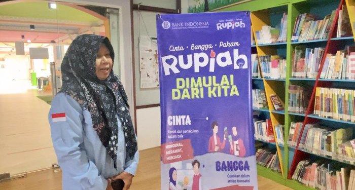 Eduaksi cinta bangga dan paham rupiah yang ada di Perpustakaan Palnam Banjarmasin. (foto : istimewa)