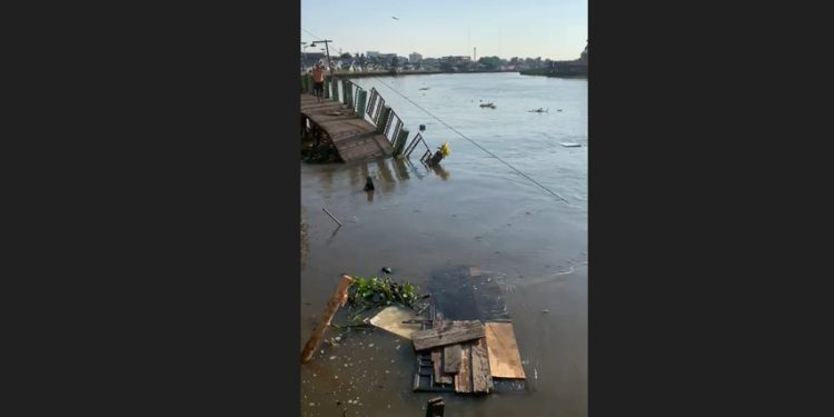 Jalan Titian Kampung Hijau yang terputus. (foto : shn/seputaran)