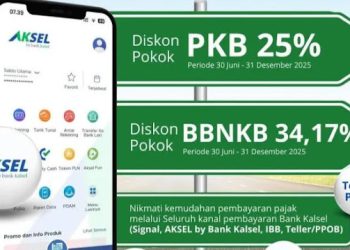 Dapatkan Diskon Bayar PKB dan BBNKB di Kanal Bank Kalsel