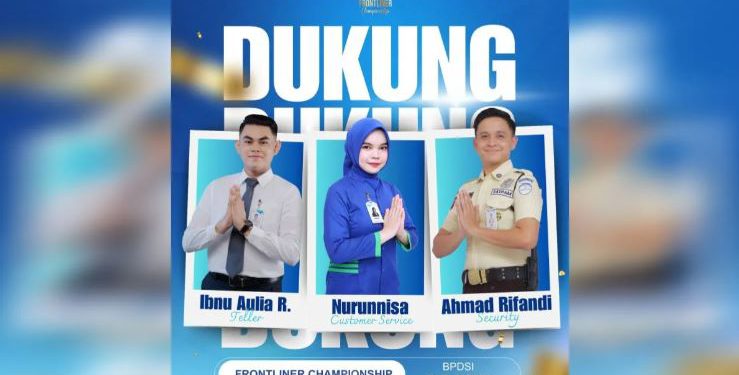 Tiga perwakilan frontliner Bank Kalsel yang dikirim untuk ajang BPDSI 2025. (foto : Bank Kalsel)