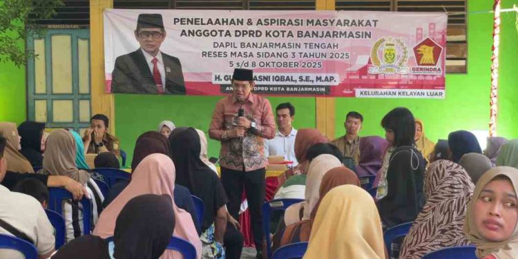 Anggota DPRD Banjarmasin H Gusti Yasni gelar reses di Kelayan Luar. (foto : sna/seputaran)