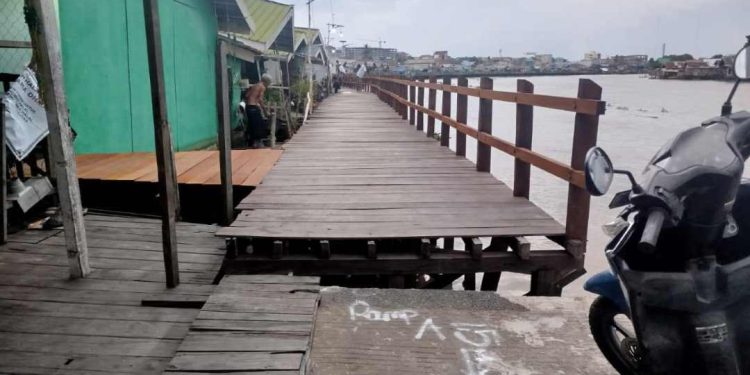 Titian Kampung HIjau yang dibuat lebih tinggi dari sebelumnya. (foto : shn/seputaran)