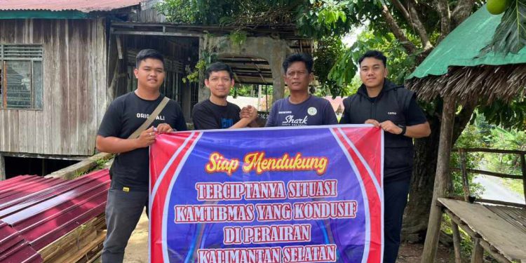 Spanduk dukungan terhadap stabilitas Kamtibmas Perairan di Kalsel. (foto : istimewa)