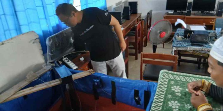 Budidaya Ikan di SDN Kelayan Selatan 1 Banjarmasin. (foto : shn/seputaran)