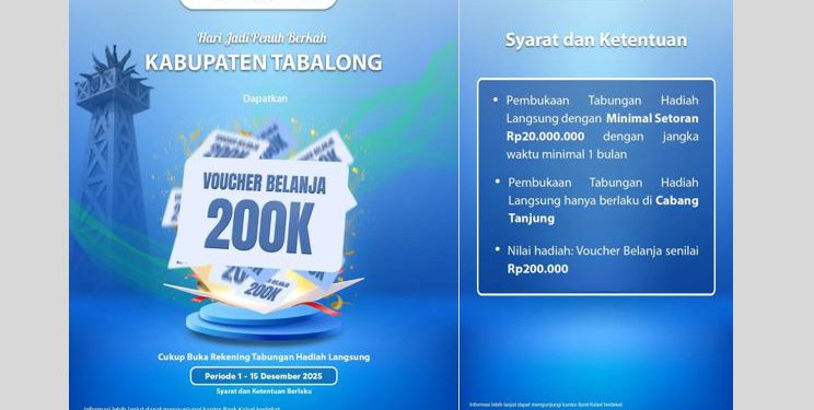 Promo voucher belanja Bank Kalsel di momen Harjad Tabalong. (foto : Bank Kalsel)