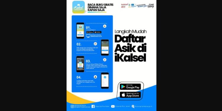 Layanan eBook Dispersip Kalsel secara digital di iKalsel. (foto : istimewa)