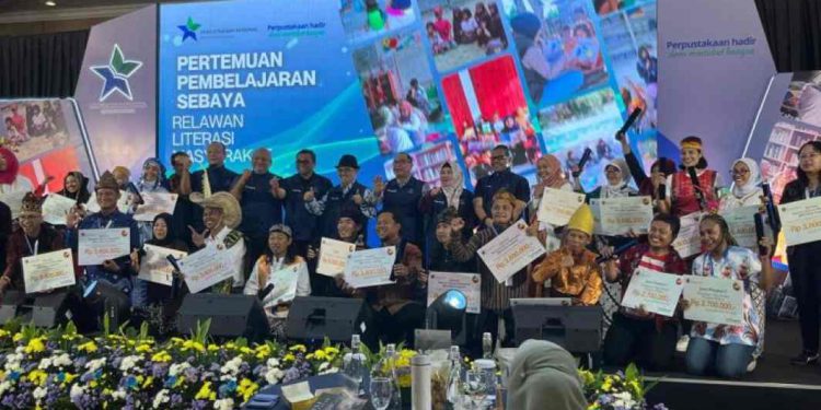 Pertemuan Pembelajaran Sebaya Relima 2025 di Bogor yang dihadiri Dispersip Kalsel. (foto : istimewa)