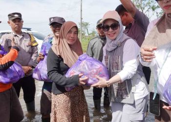 Warga Terharu, Istri Gubernur Salurkan Langsung Bantuan Banjir ke Desa Sampurna dan Bahandang
