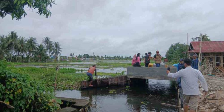 Sungai Darapan yang tak maksimal karena tertutup lahan perumahan. (foto : shn/seputaran)